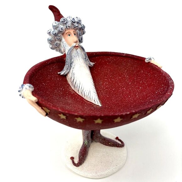 Department 56 Patience Brewster Krinkles Santa Red Speckled Candy Bowl - Picture 2 of 16